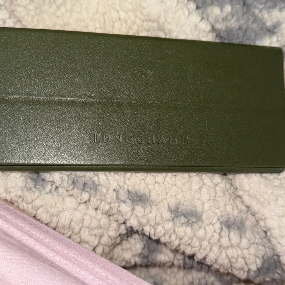 Longchamp glasses black metal frame with gold trim and case
